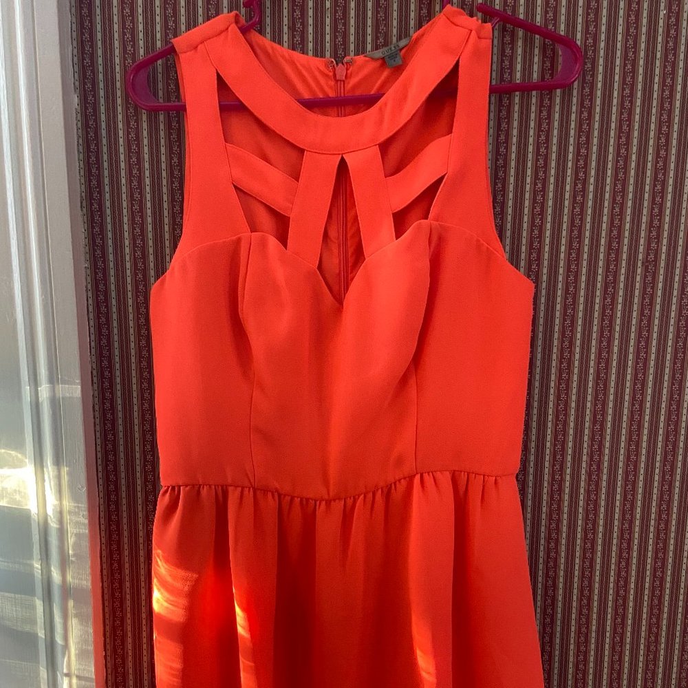 Bright Guess Coral Cutout Dress (Worn once)